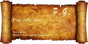 Pop Gábor névjegykártya