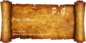 Pop Gábor névjegykártya